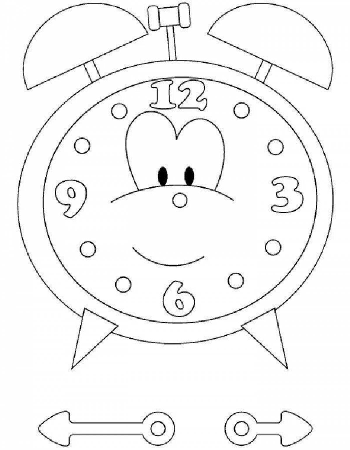 Часы раскраска для малышей
