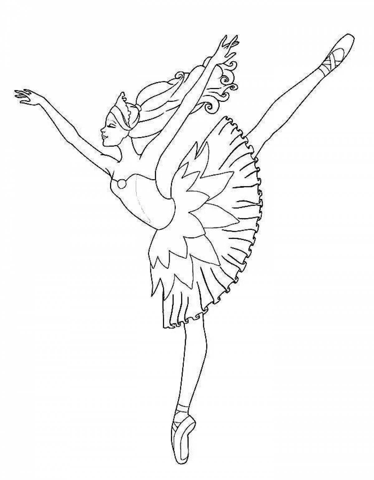 Раскраски Барби балерина Лебединое озеро
