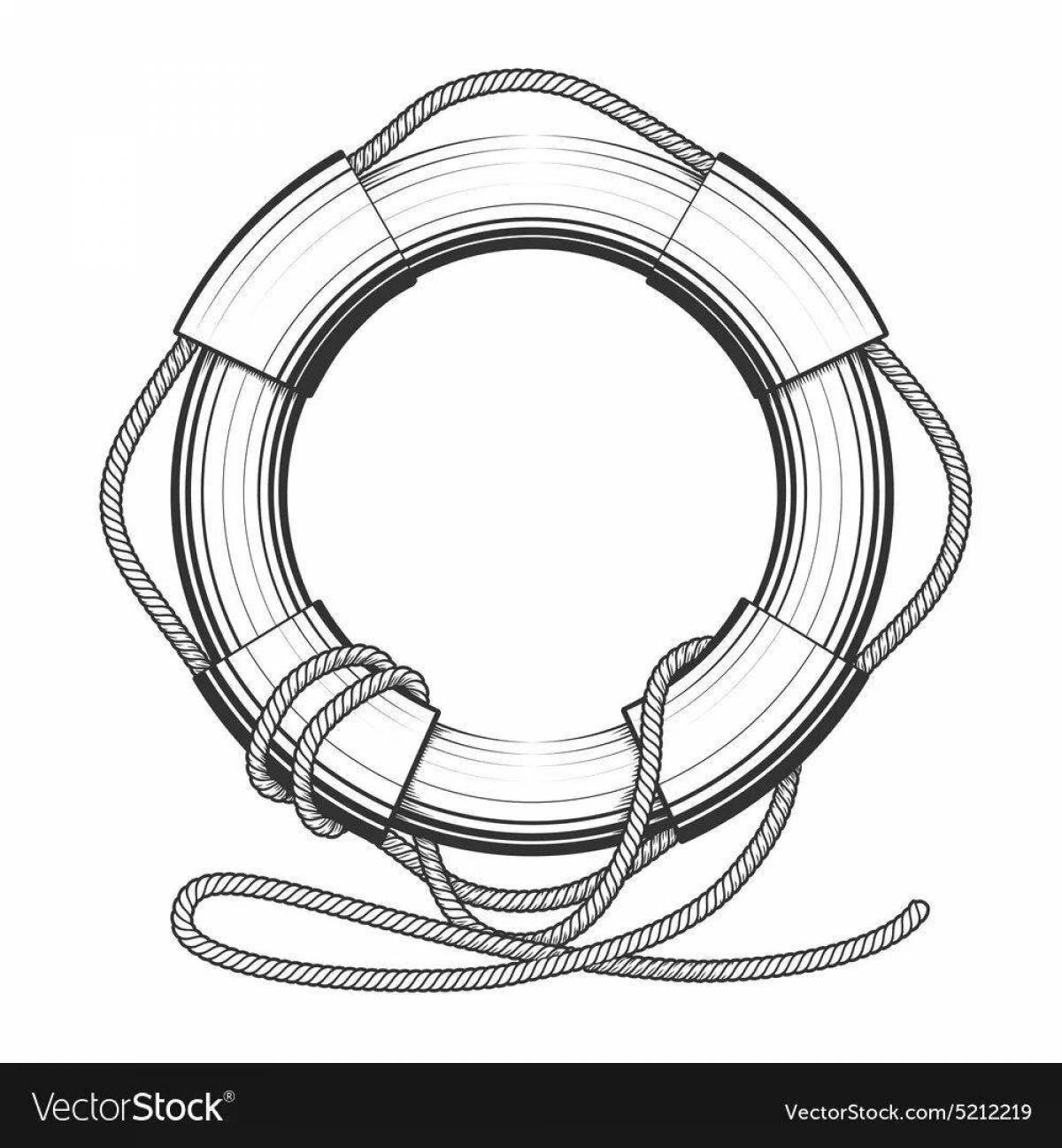 Рисунок спасательного круга на корабле
