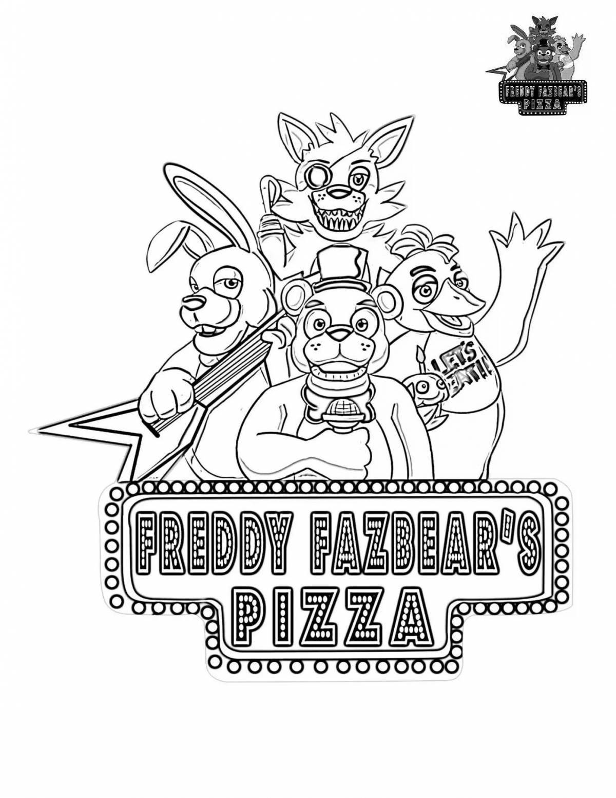 Светящиеся five nights at freddy's coloring page