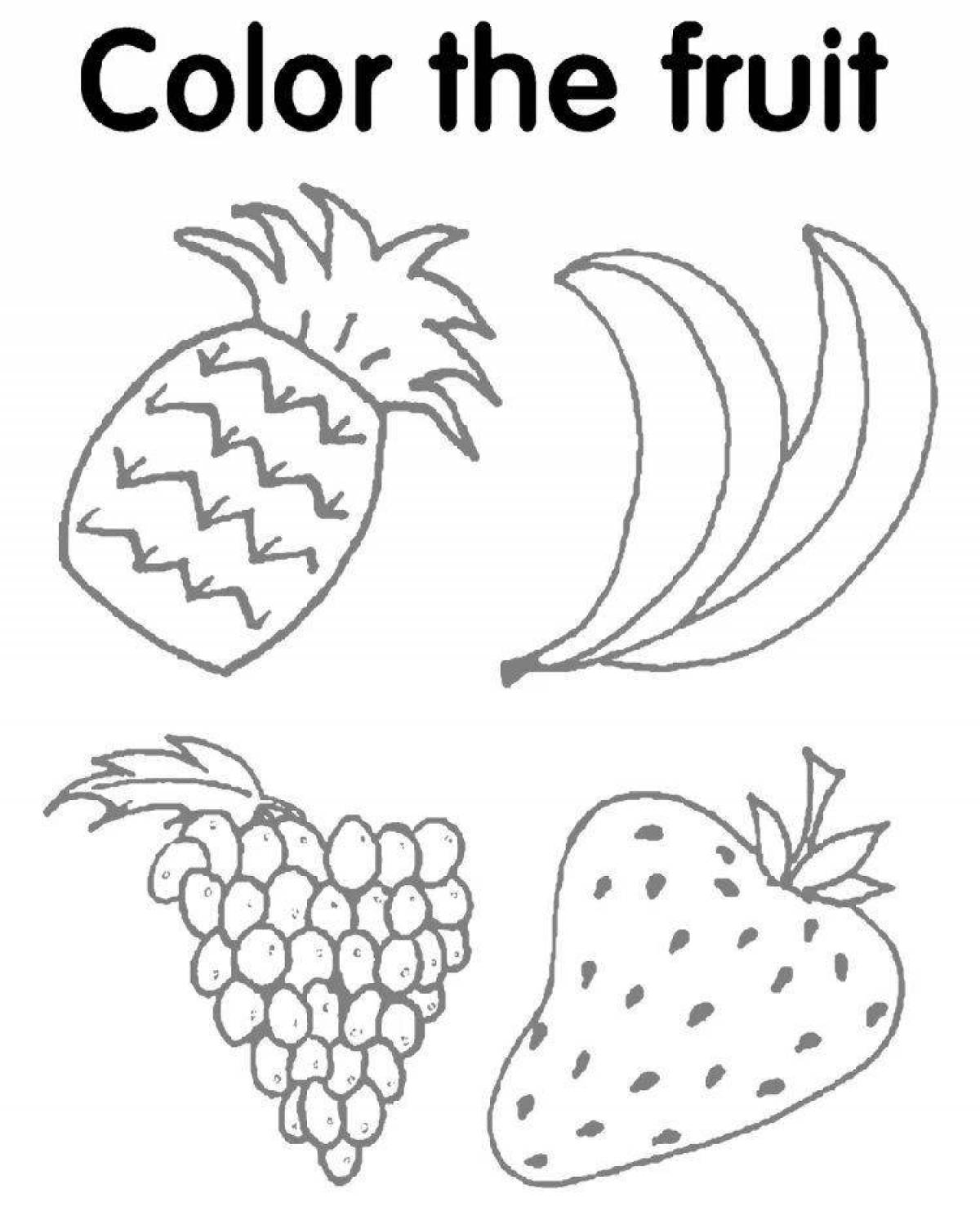 Fun coloring pages with fruits for kids