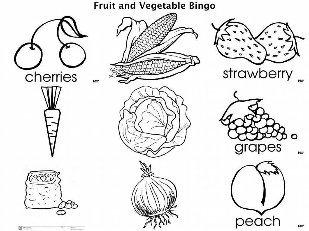 Animated fruit coloring book for kids