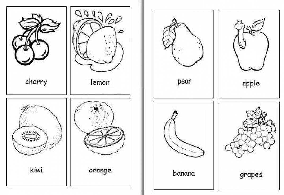 Gorgeous fruit coloring pages for kids