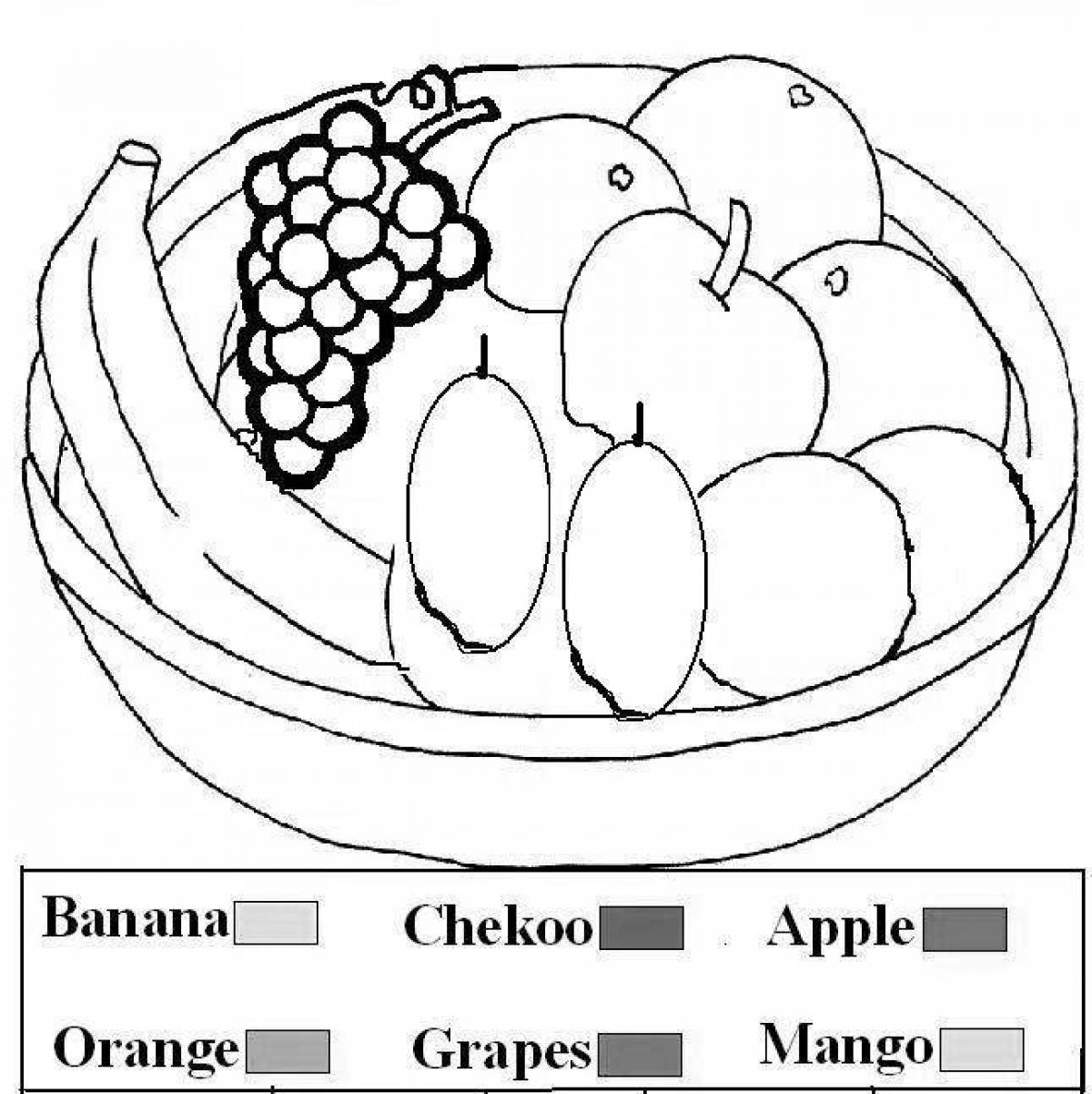 Grand fruits coloring pages for kids