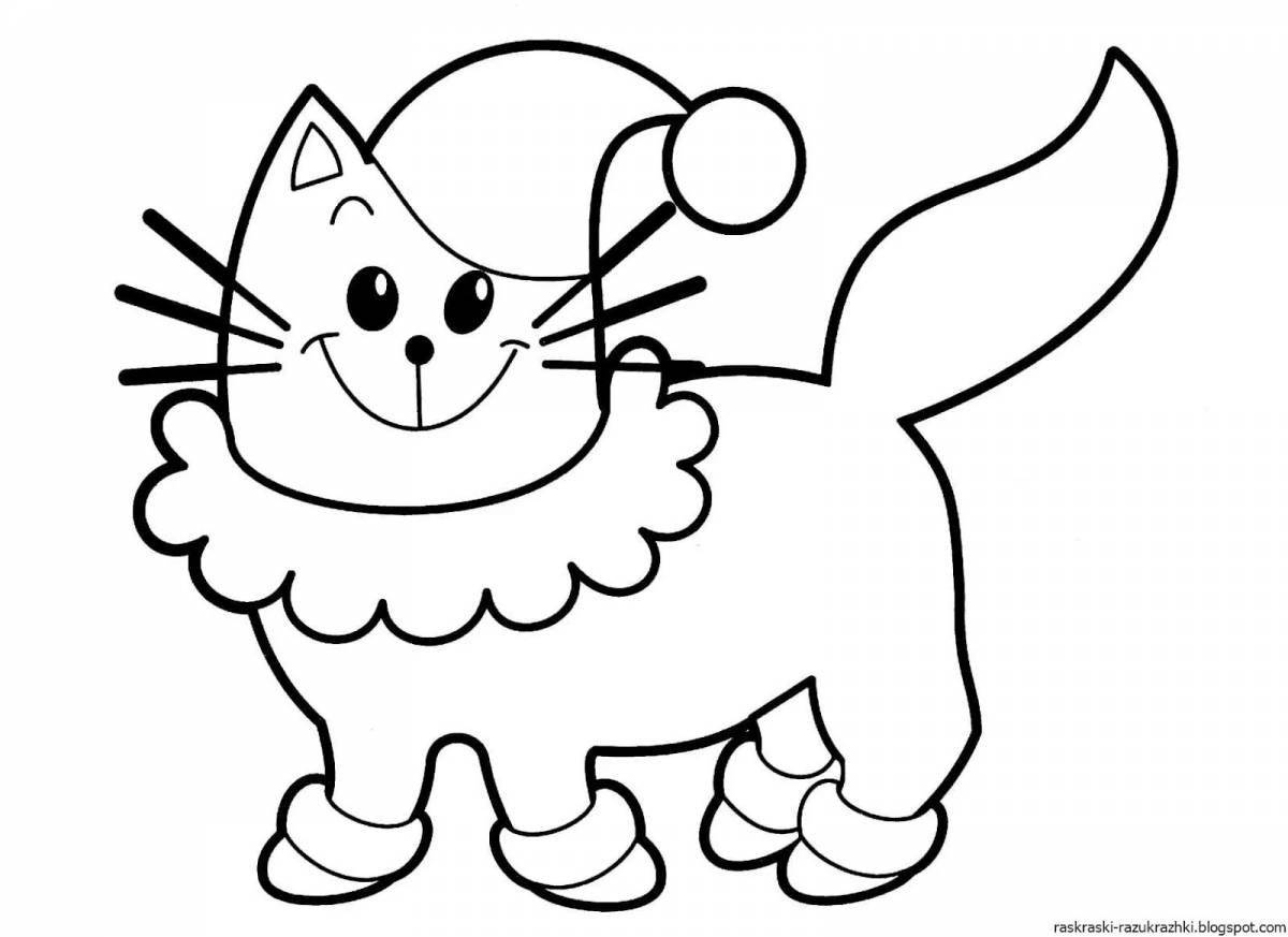 Fun coloring book of cats for 3-4 year olds