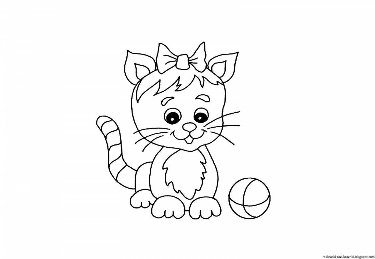 Colorful cat coloring book for kids