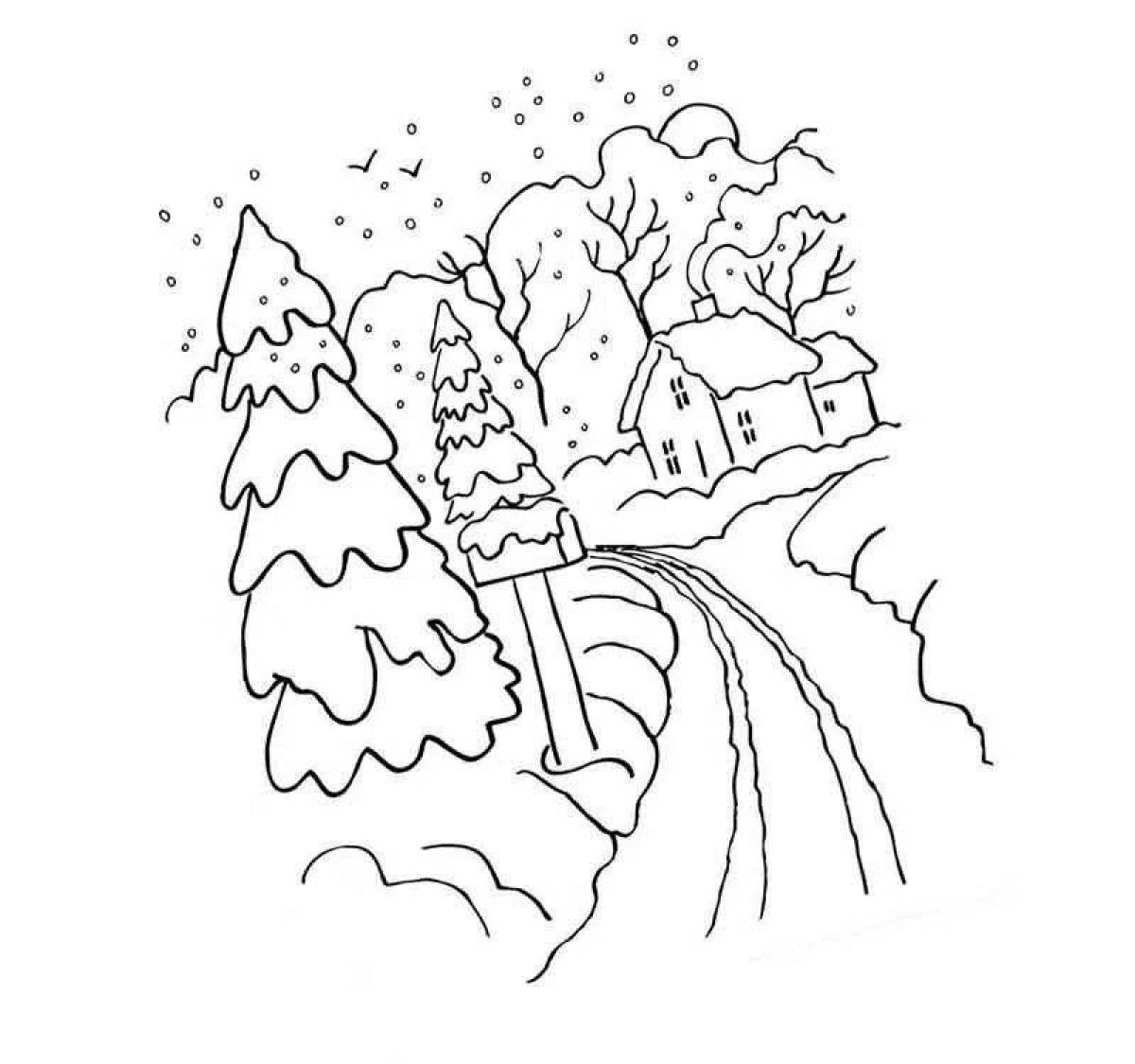 Amazing coloring pages for kids winter forest 3 4 years old