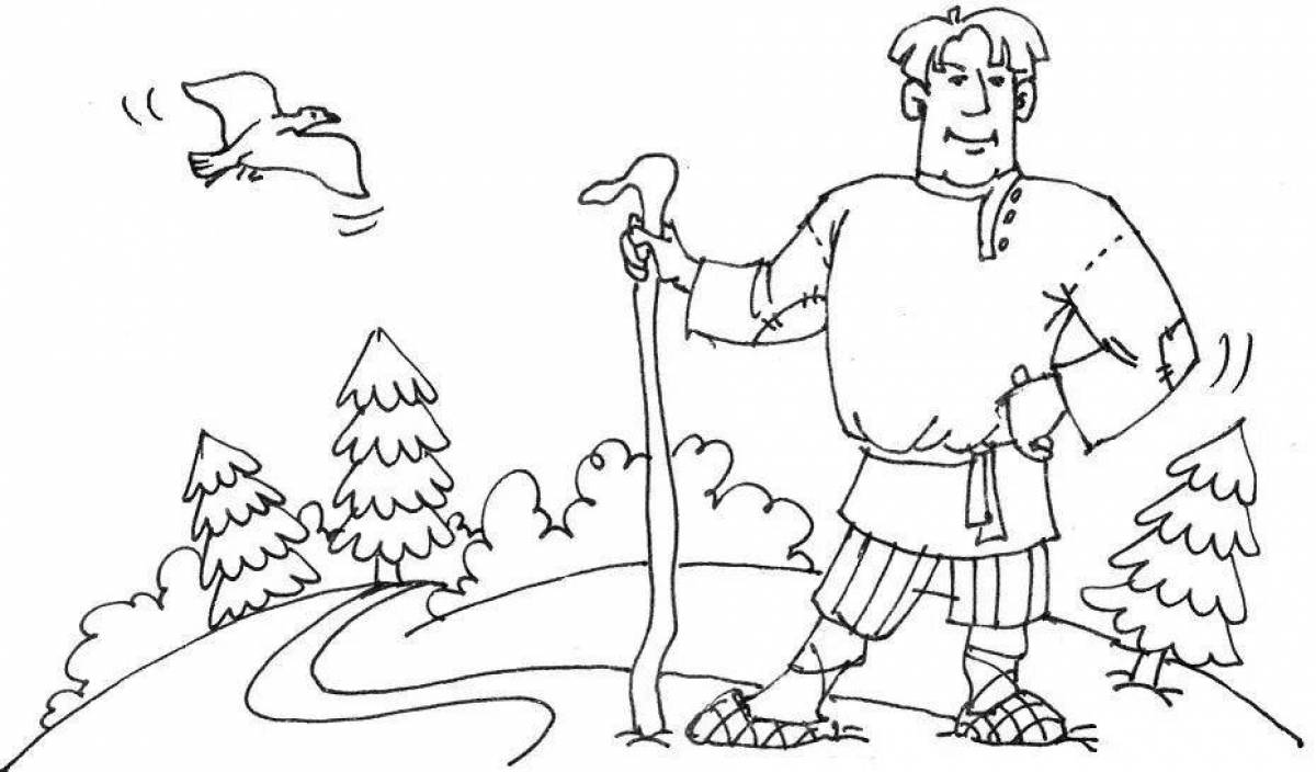 Coloring page joyful priest and worker