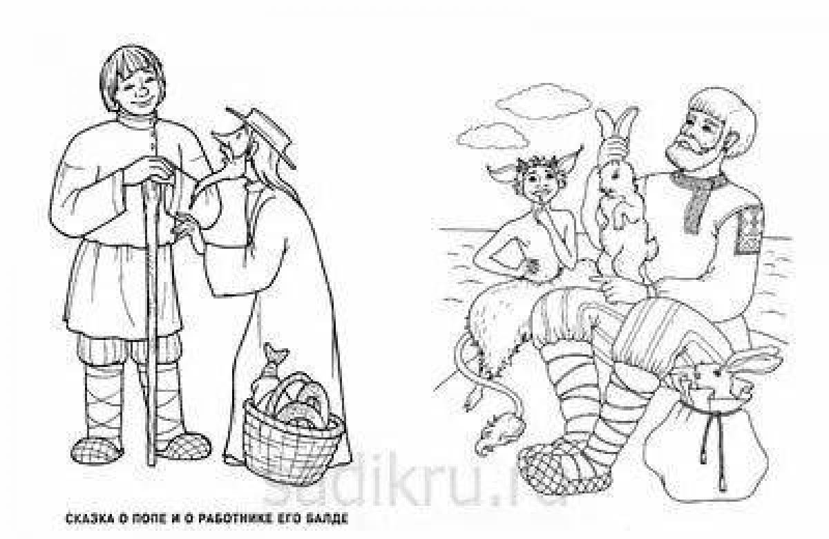 Coloring page nice priest and worker