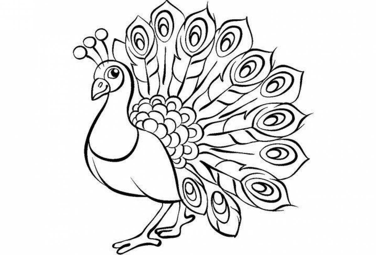 Ornate peacock coloring page
