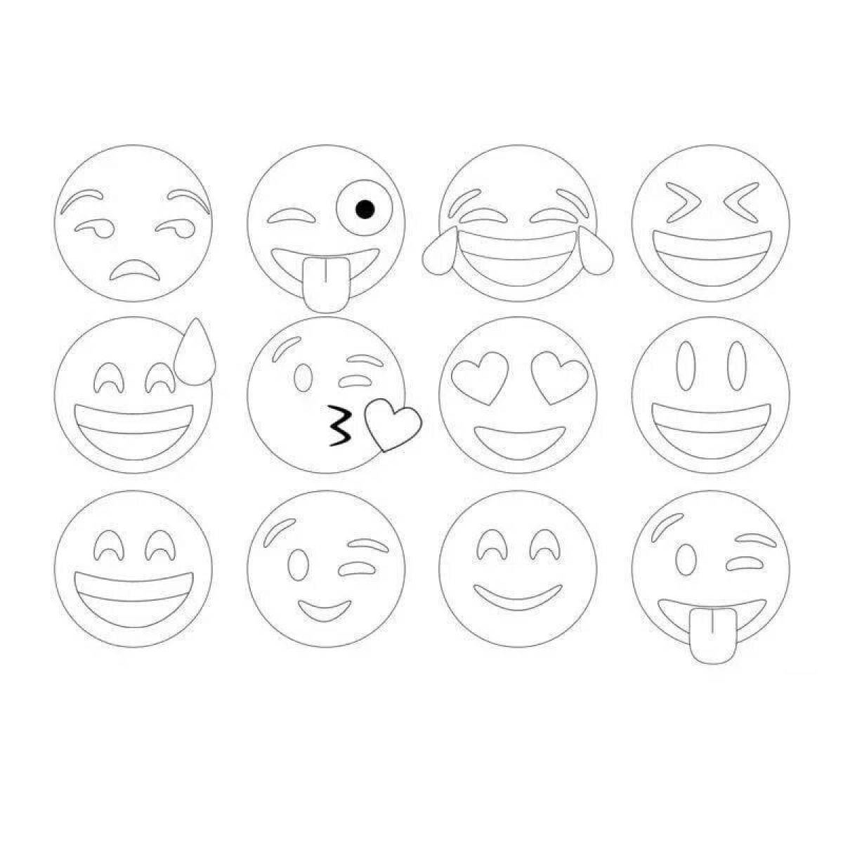 Анимированная страница-раскраска emoji