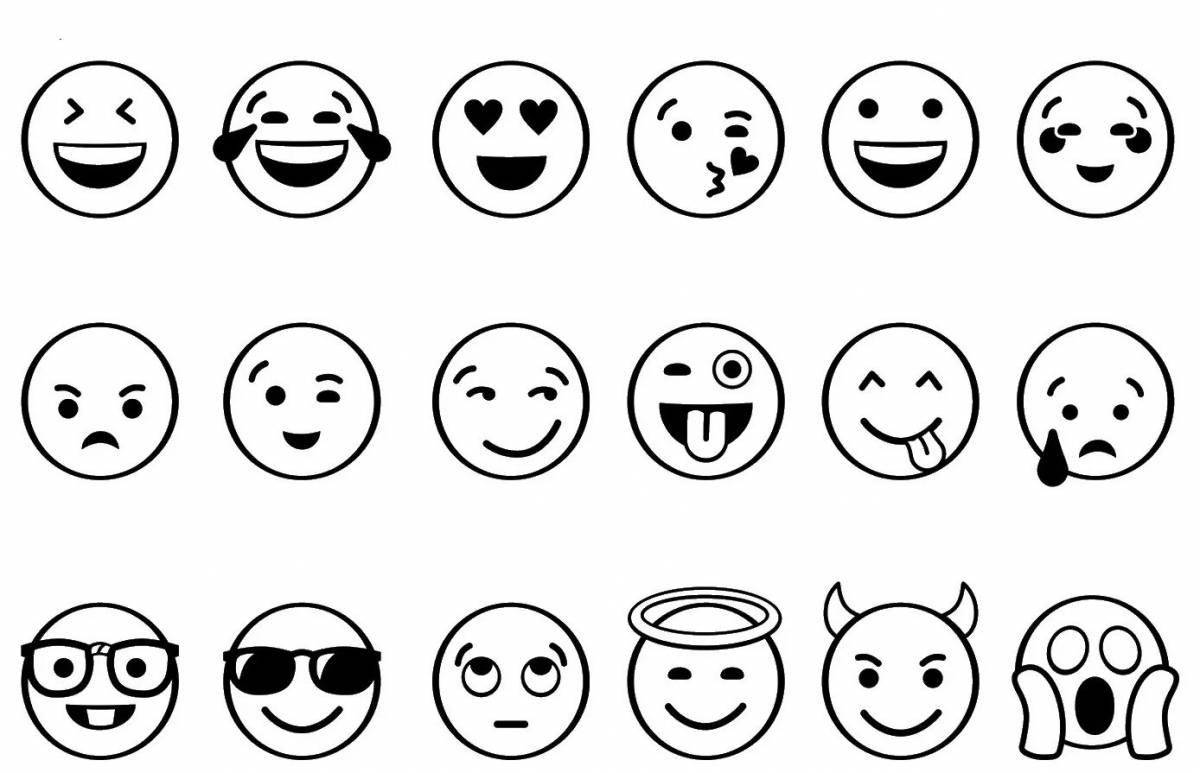 Ухмыляющаяся страница раскраски emoji