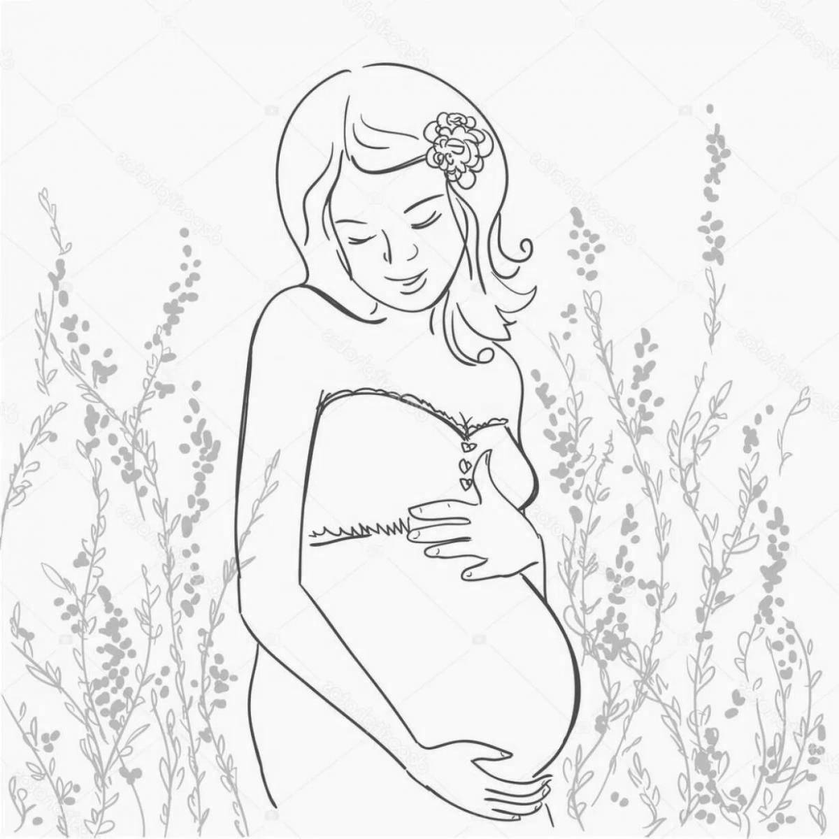 Joyful pregnant coloring book