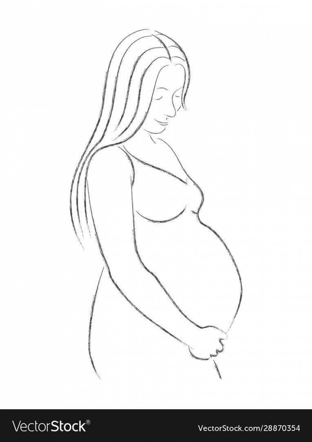 Bright pregnant coloring book