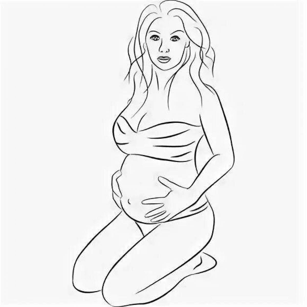 Adorable pregnant coloring book