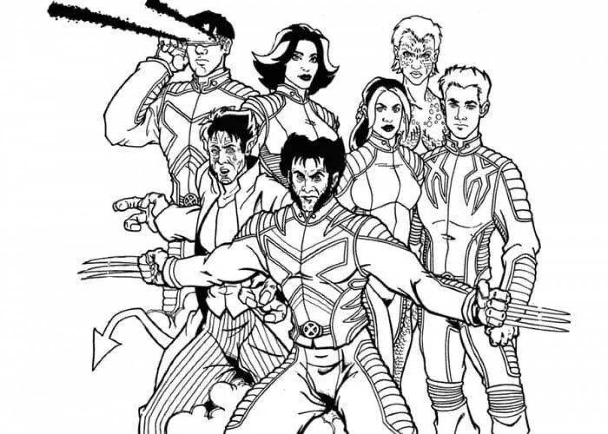 Xavier's colorful coloring page