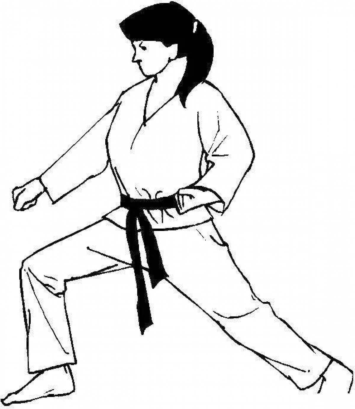 Daring karate coloring
