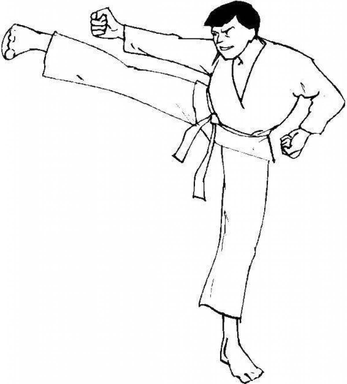 Glorious karate coloring page