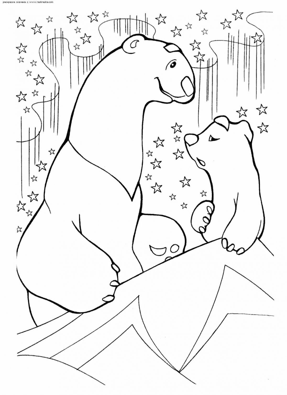 Сладкий медвежонок-раскраска