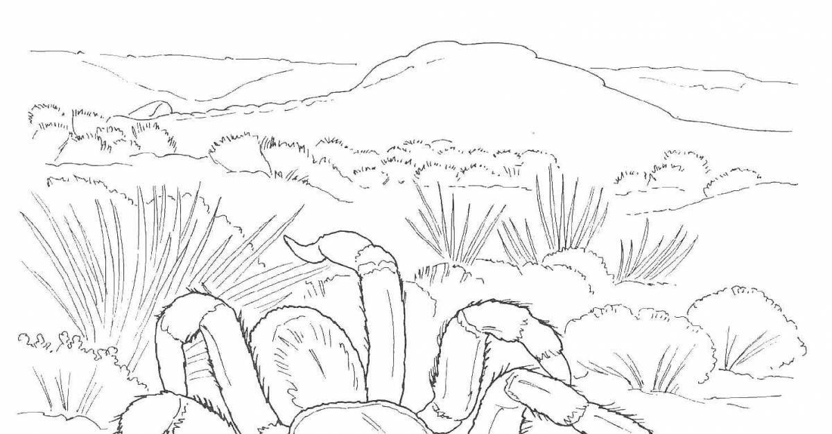 Refreshing steppe coloring page
