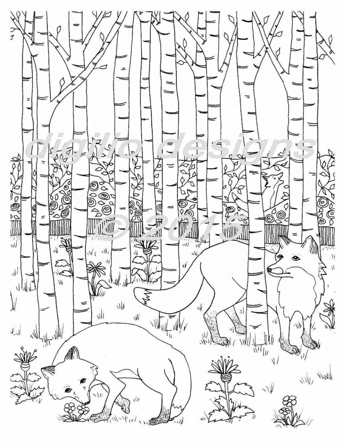Amazing taiga coloring page