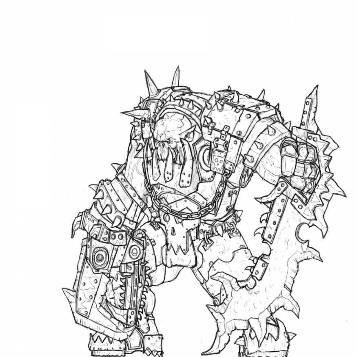 Glowing Warhammer coloring page