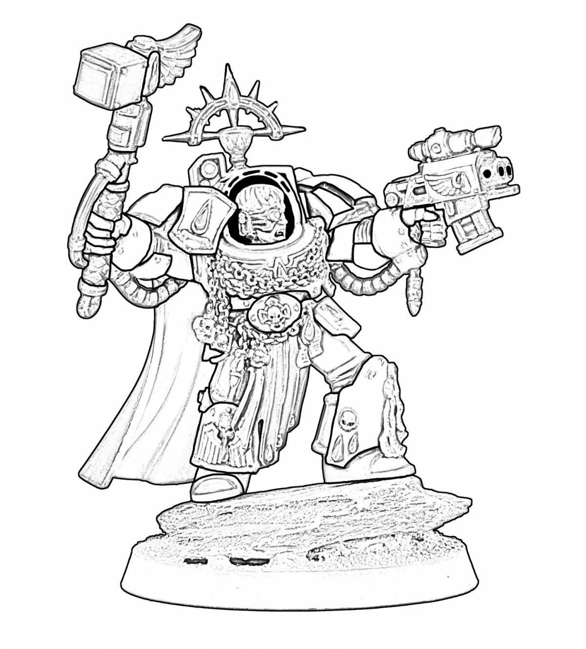 Brightly colored warhammer coloring page