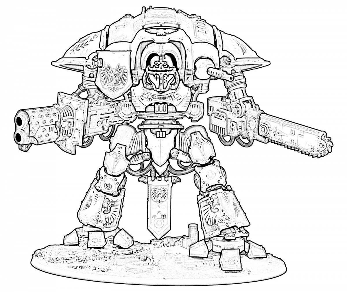 Colorfully illustrated warhammer coloring book