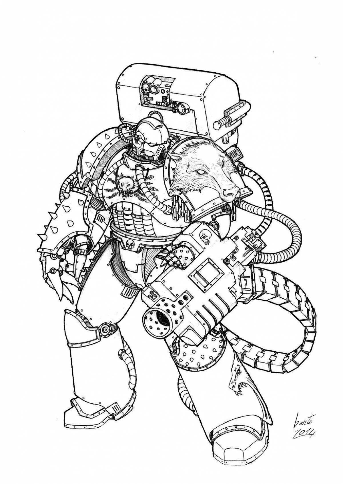 Colorful warhammer coloring page