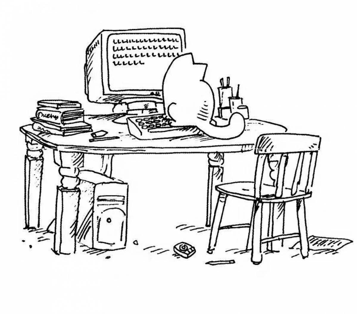 Coloring page charming programmer