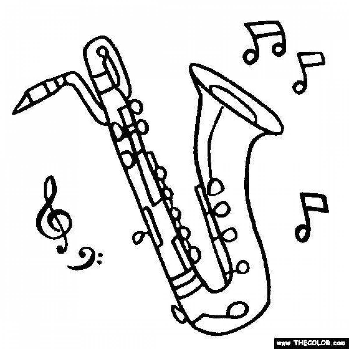 Раскраска величественный саксофон