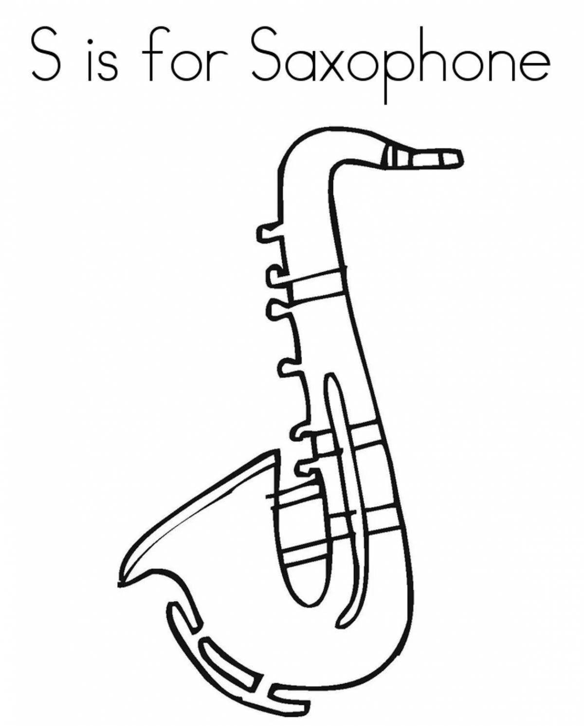 Раскраска «сияющий саксофон»
