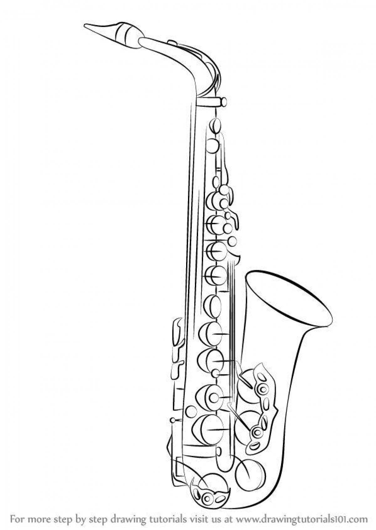 Awesome saxophone coloring book