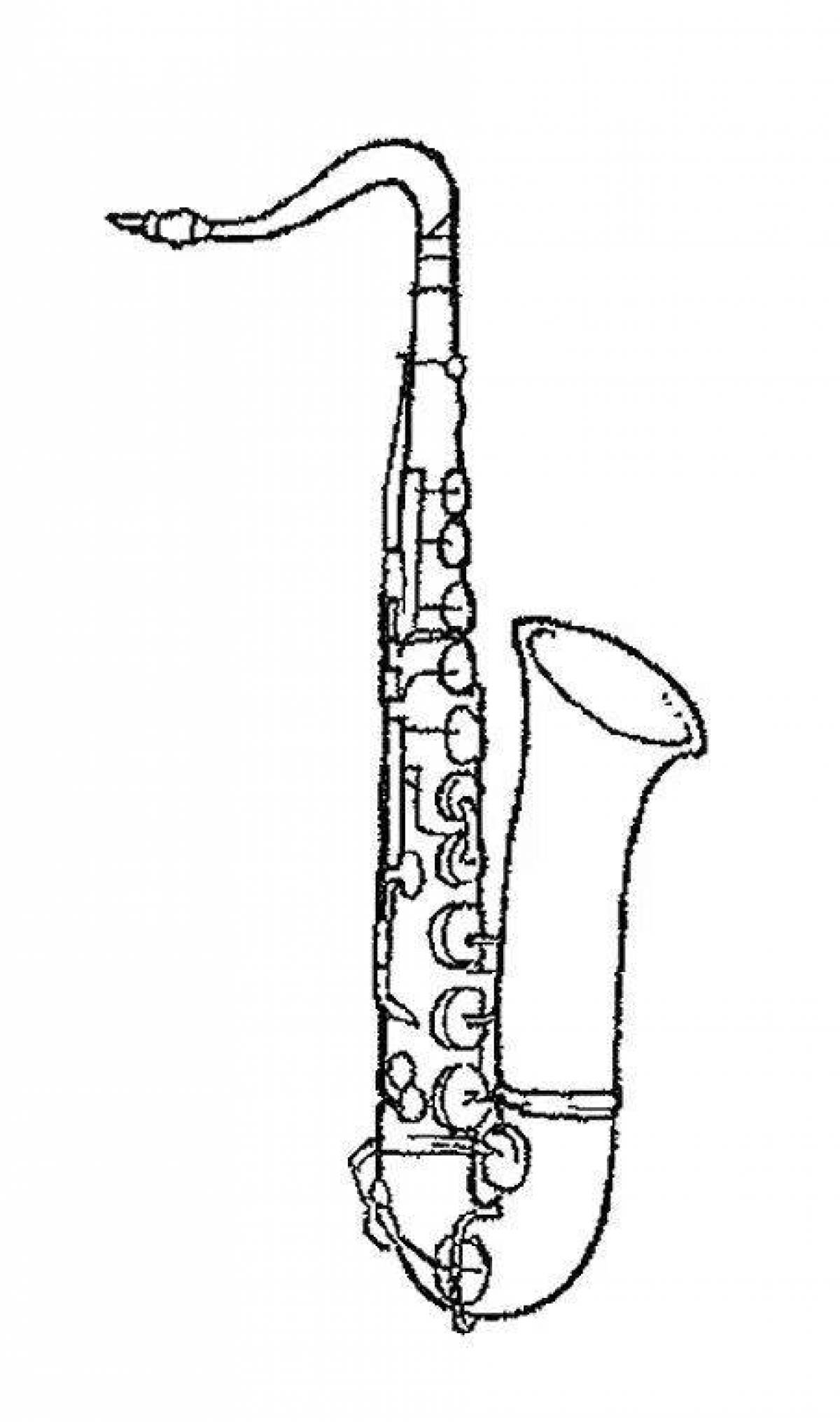 Раскраска сказочный саксофон