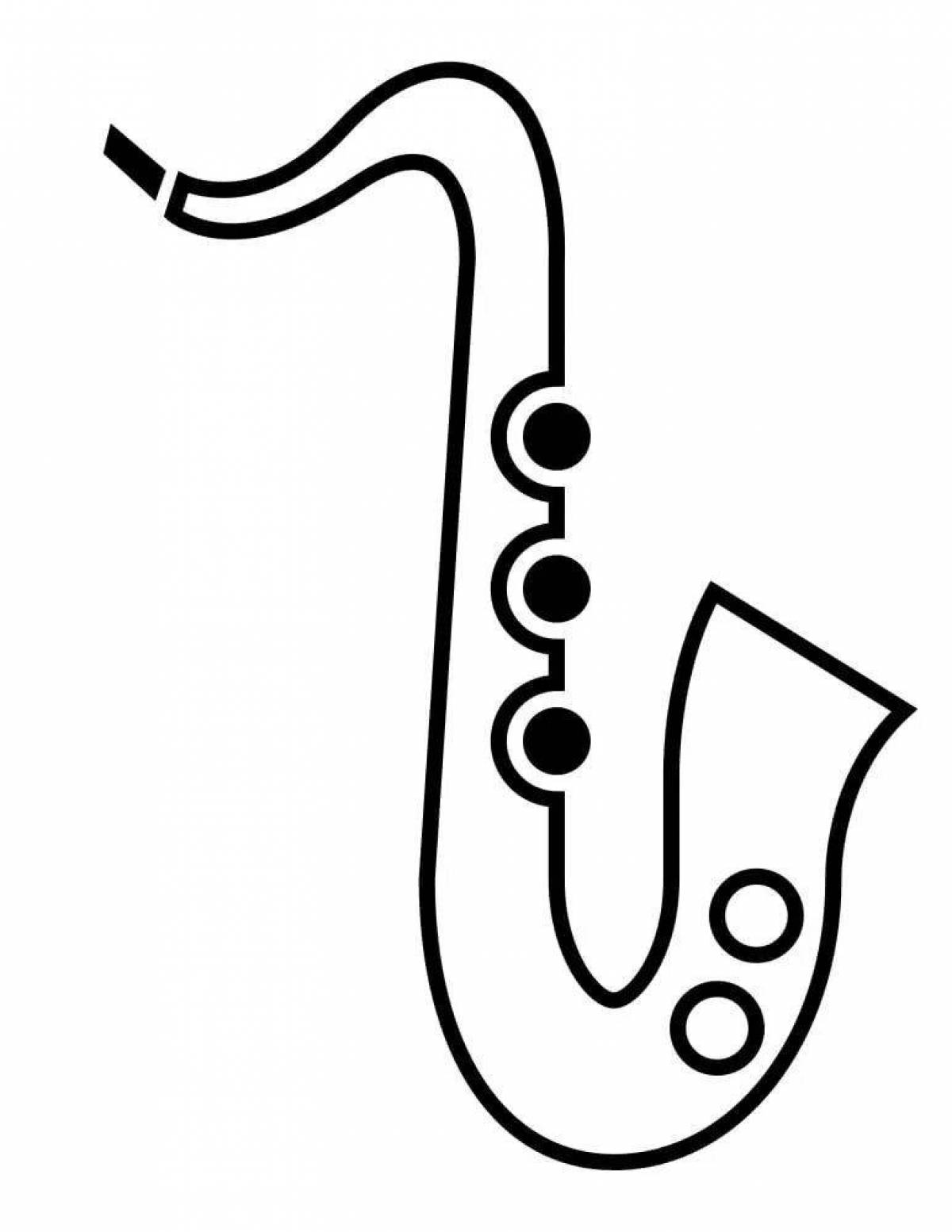 Charming saxophone coloring page