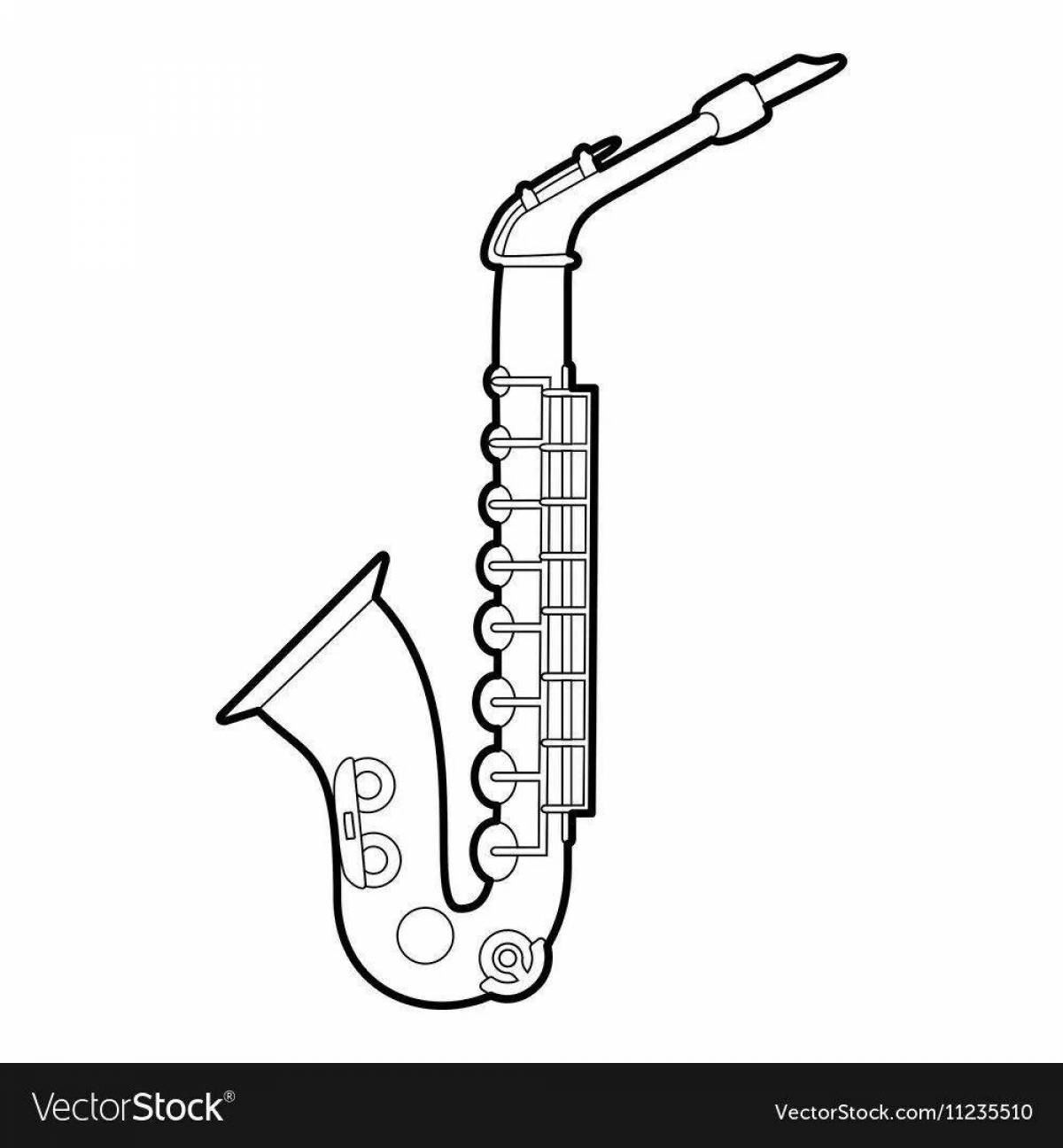 Coloring page cheerful saxophone