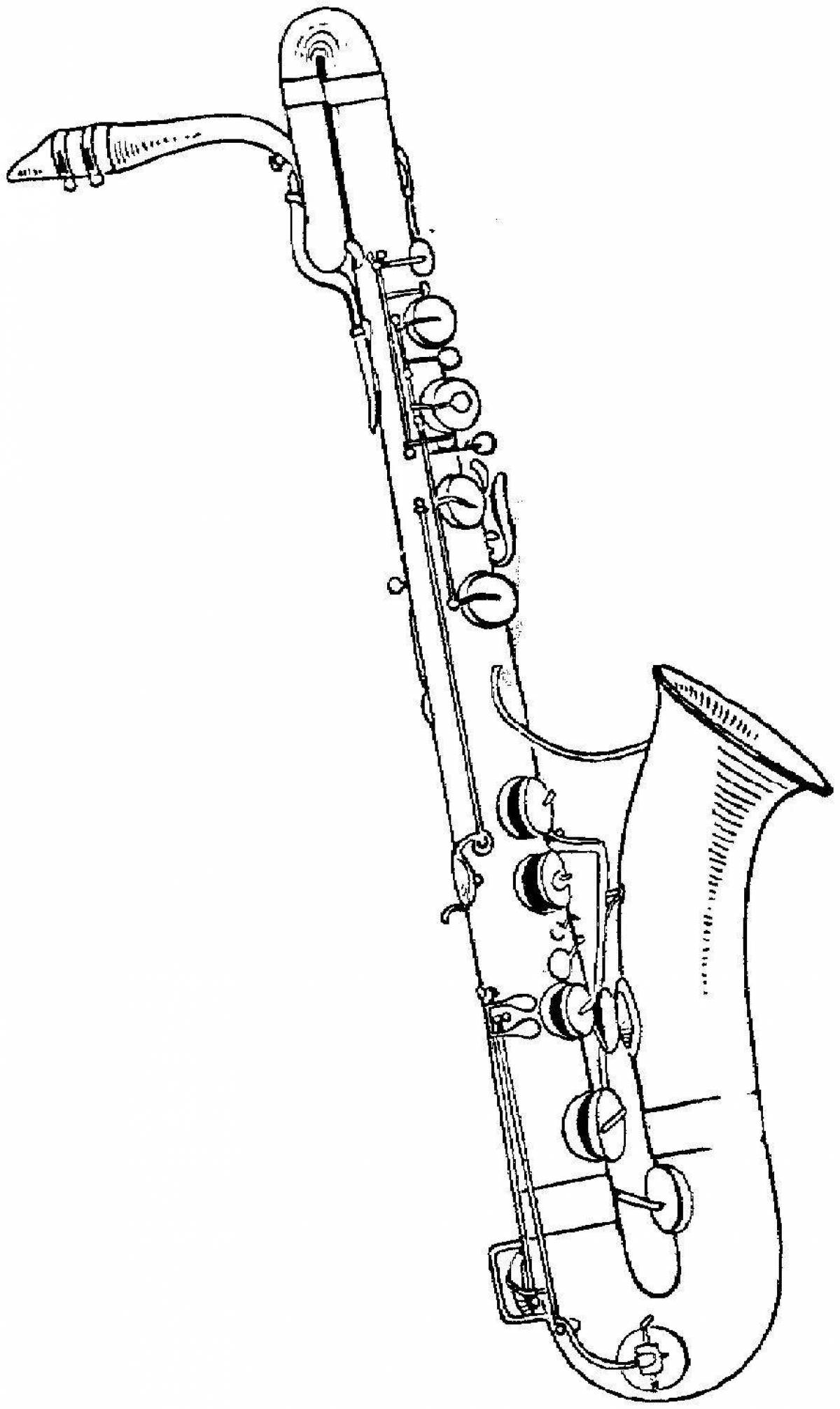 Увлекательная раскраска саксофона
