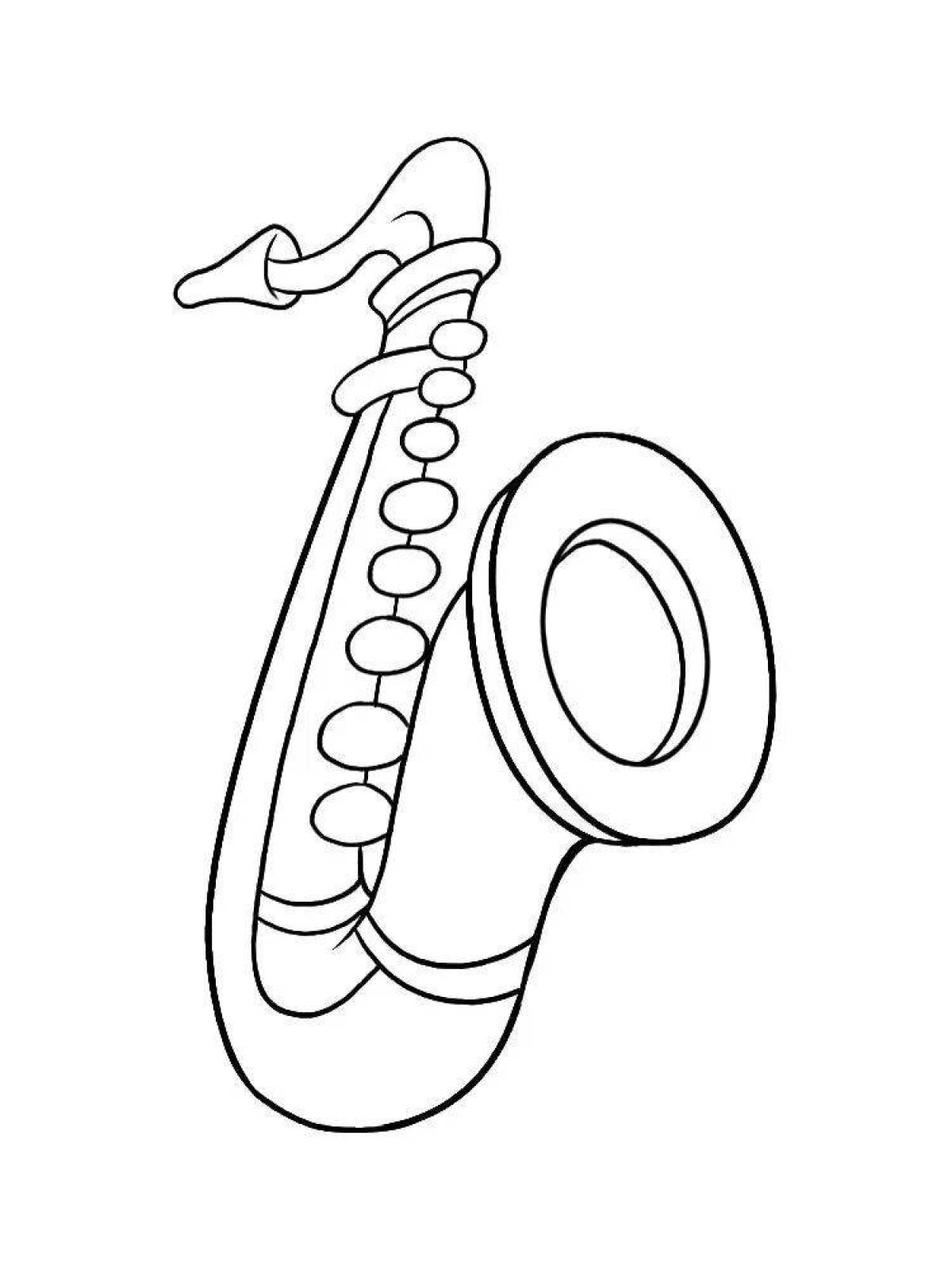 Funny saxophone coloring book