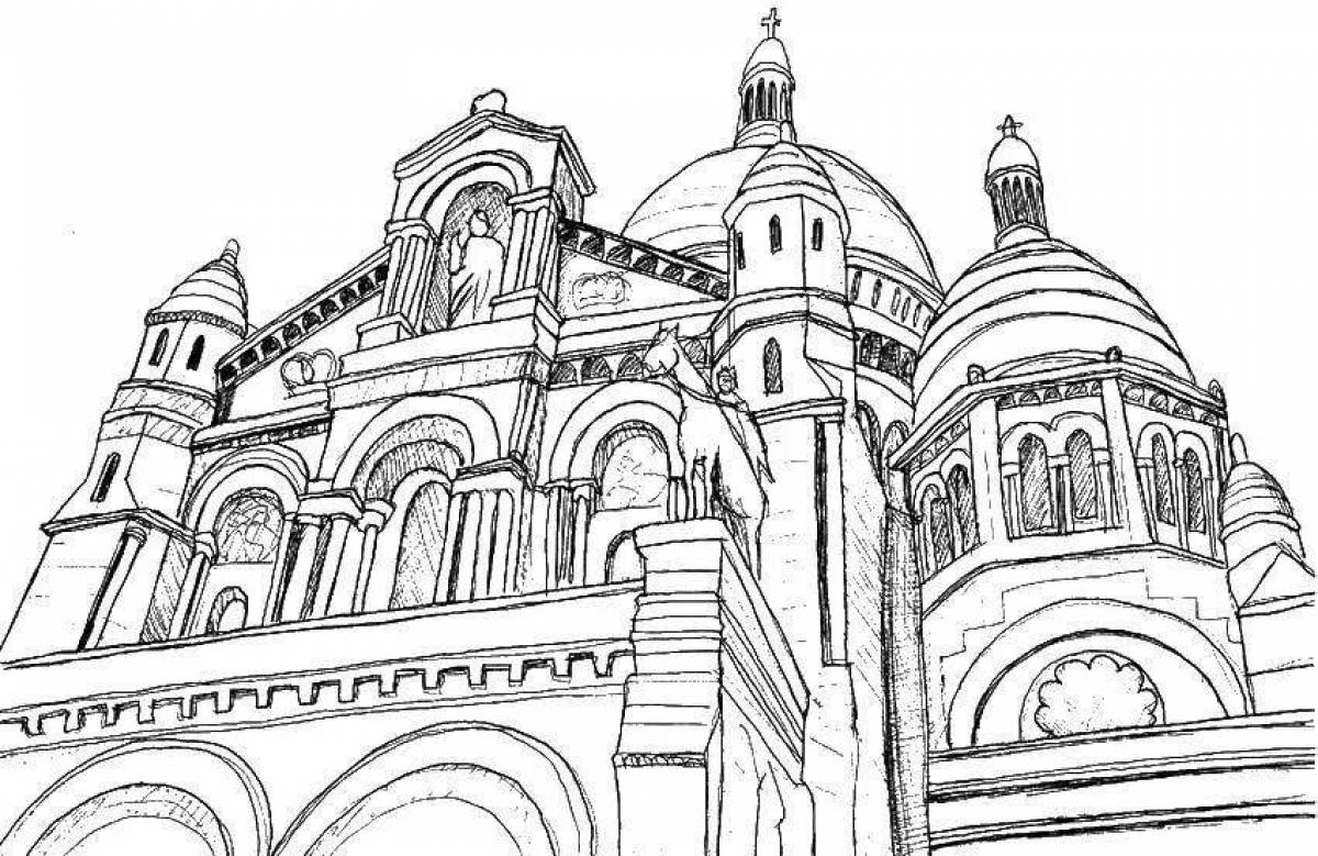 Coloring page magnificent cathedral