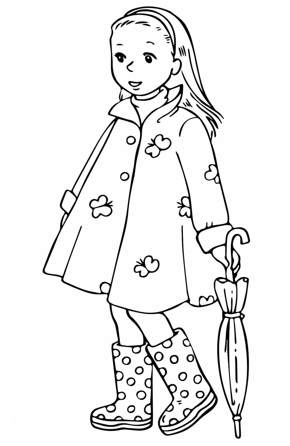 Glitter coat coloring page