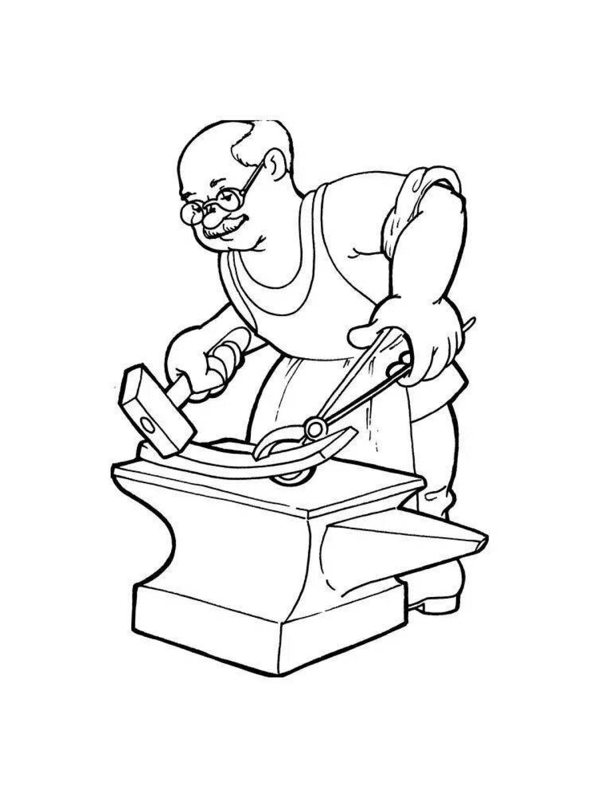 Great blacksmith coloring page