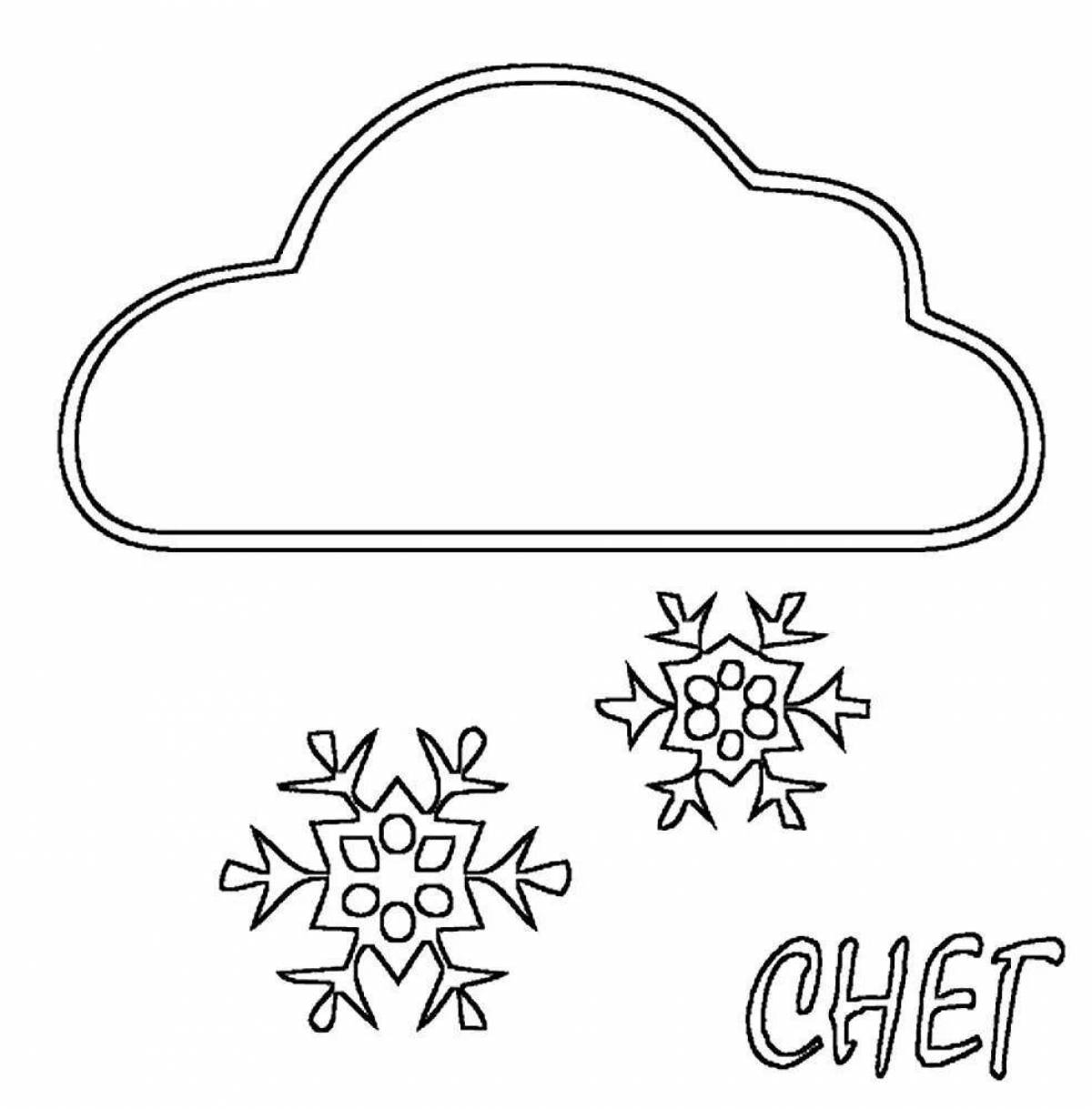 Blissful snowfall coloring page