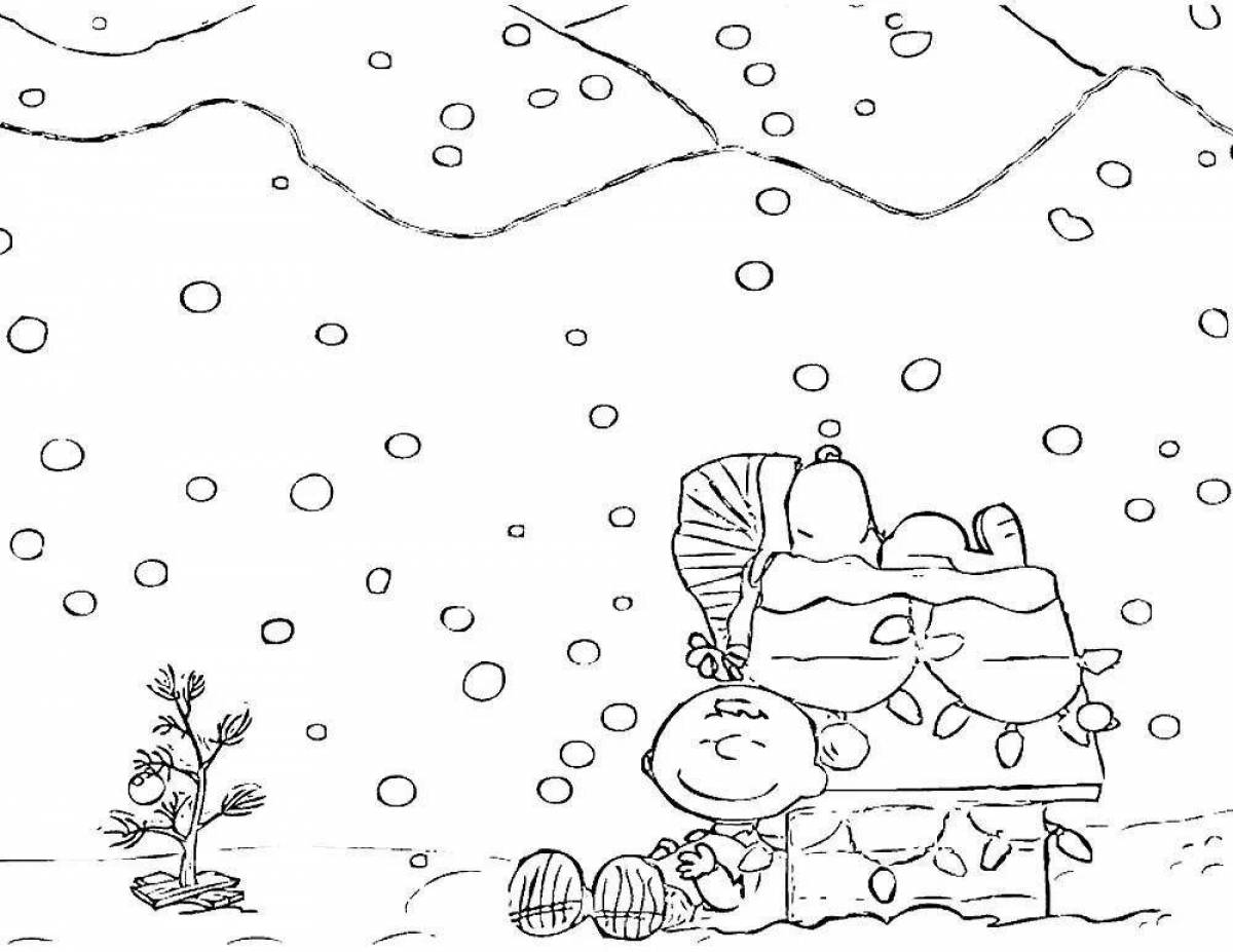 Stormy snow coloring page