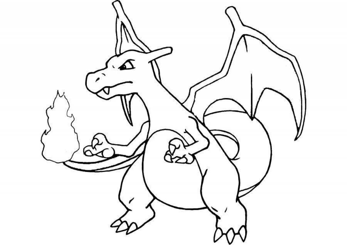 Colorful charizard coloring book