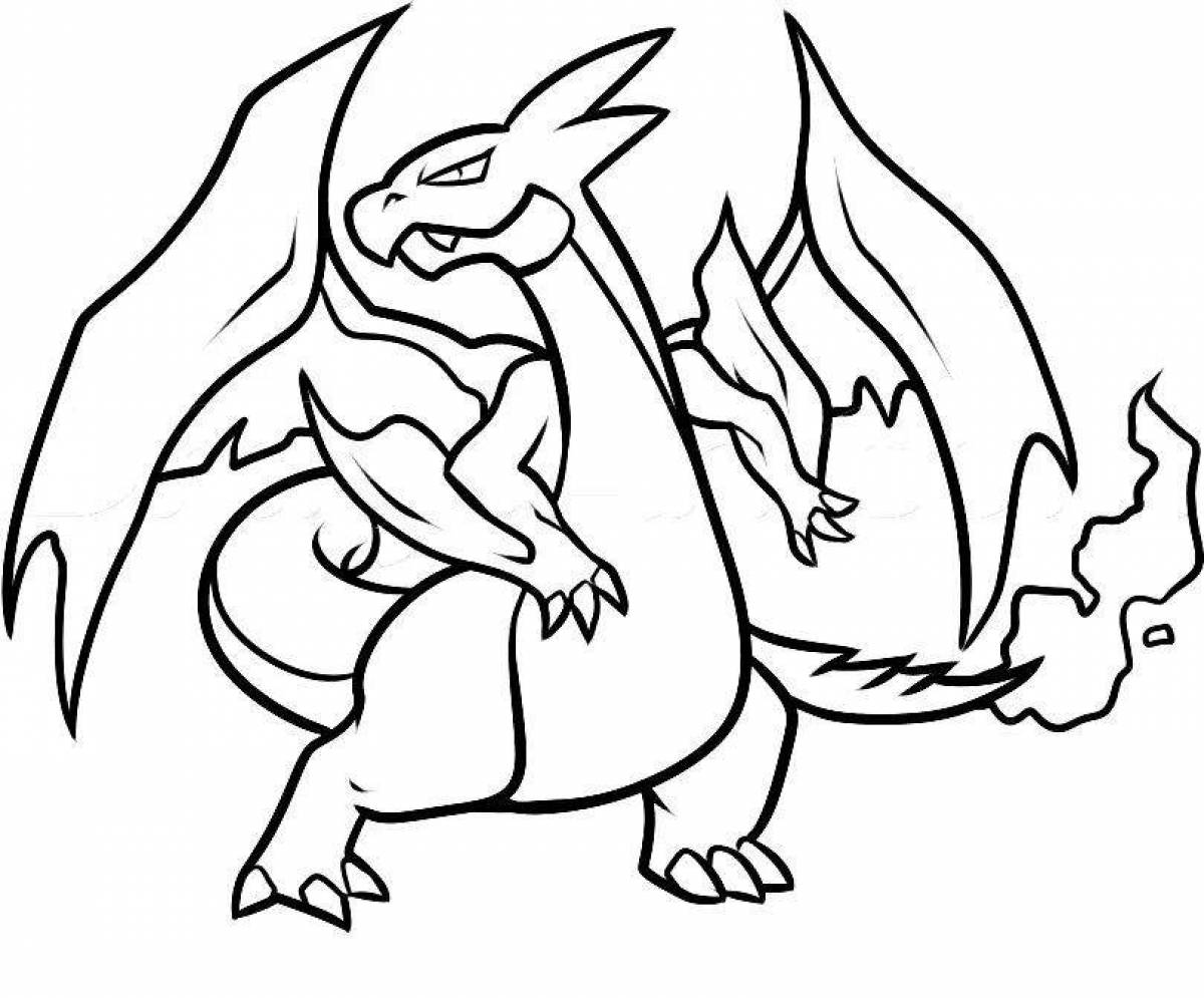 Radiantly coloring page charizard