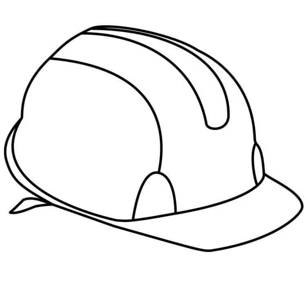 Playful helmet coloring page
