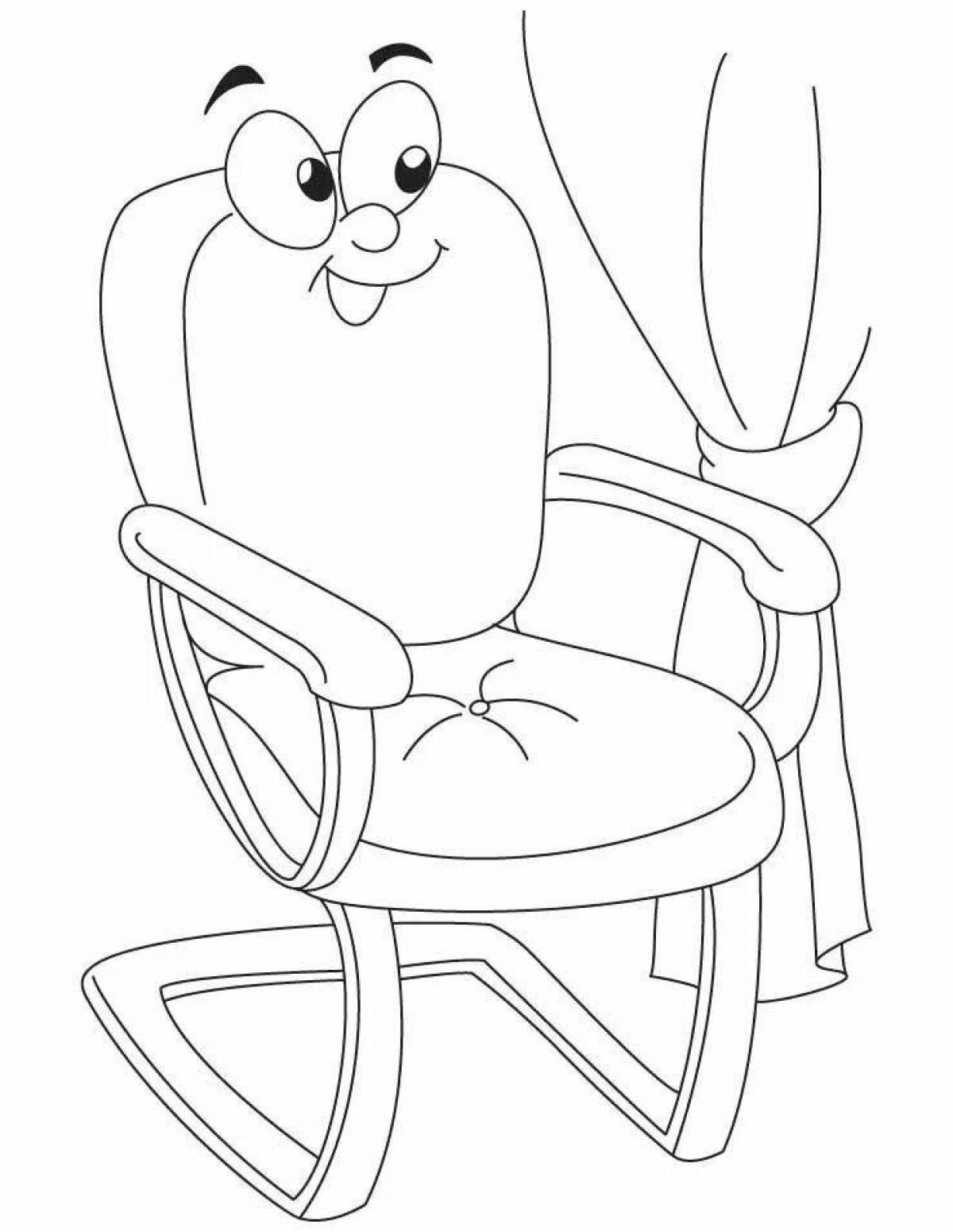 Fairy chair coloring page