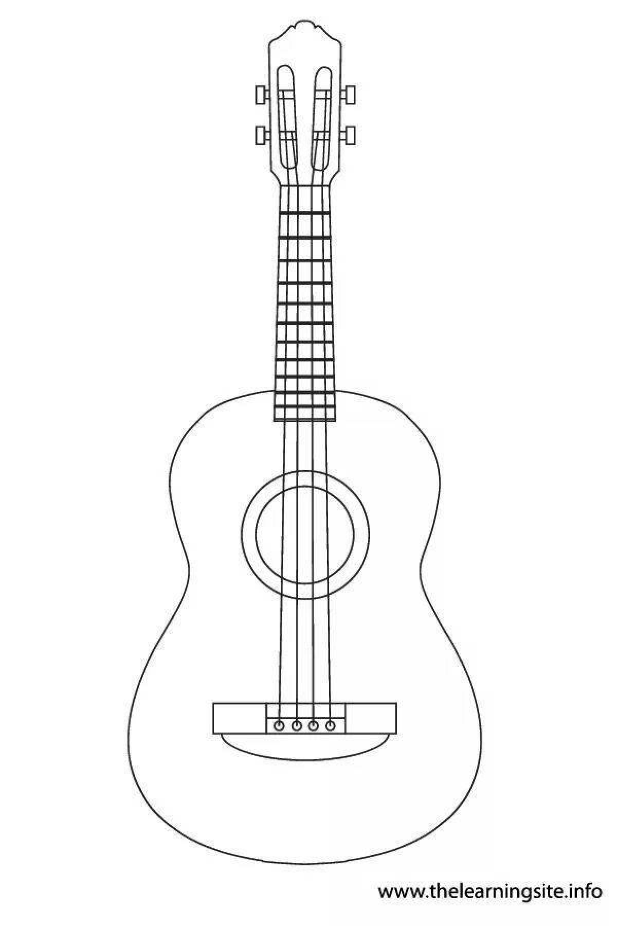 Luminous ukulele coloring page