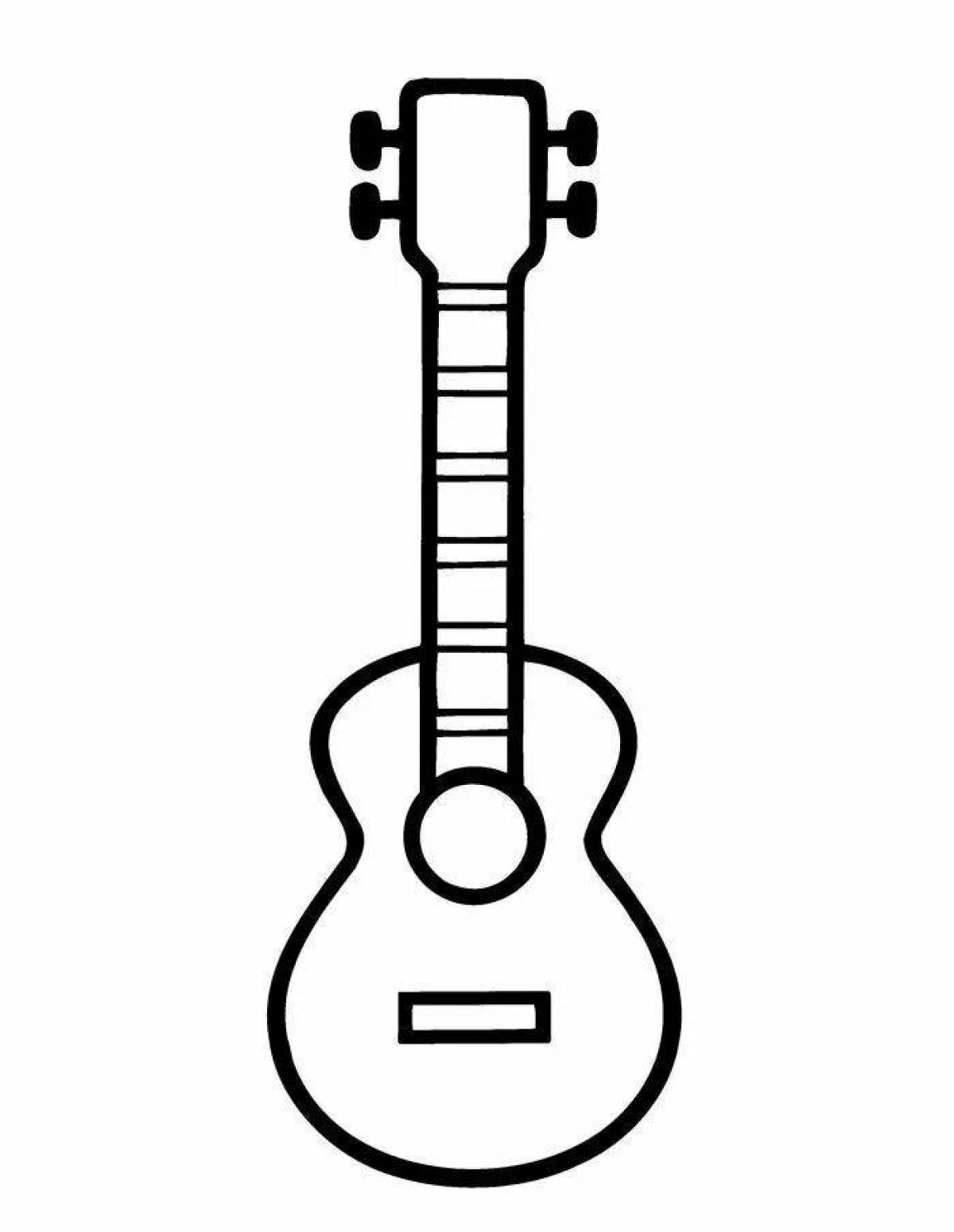 Sparkling ukulele coloring page