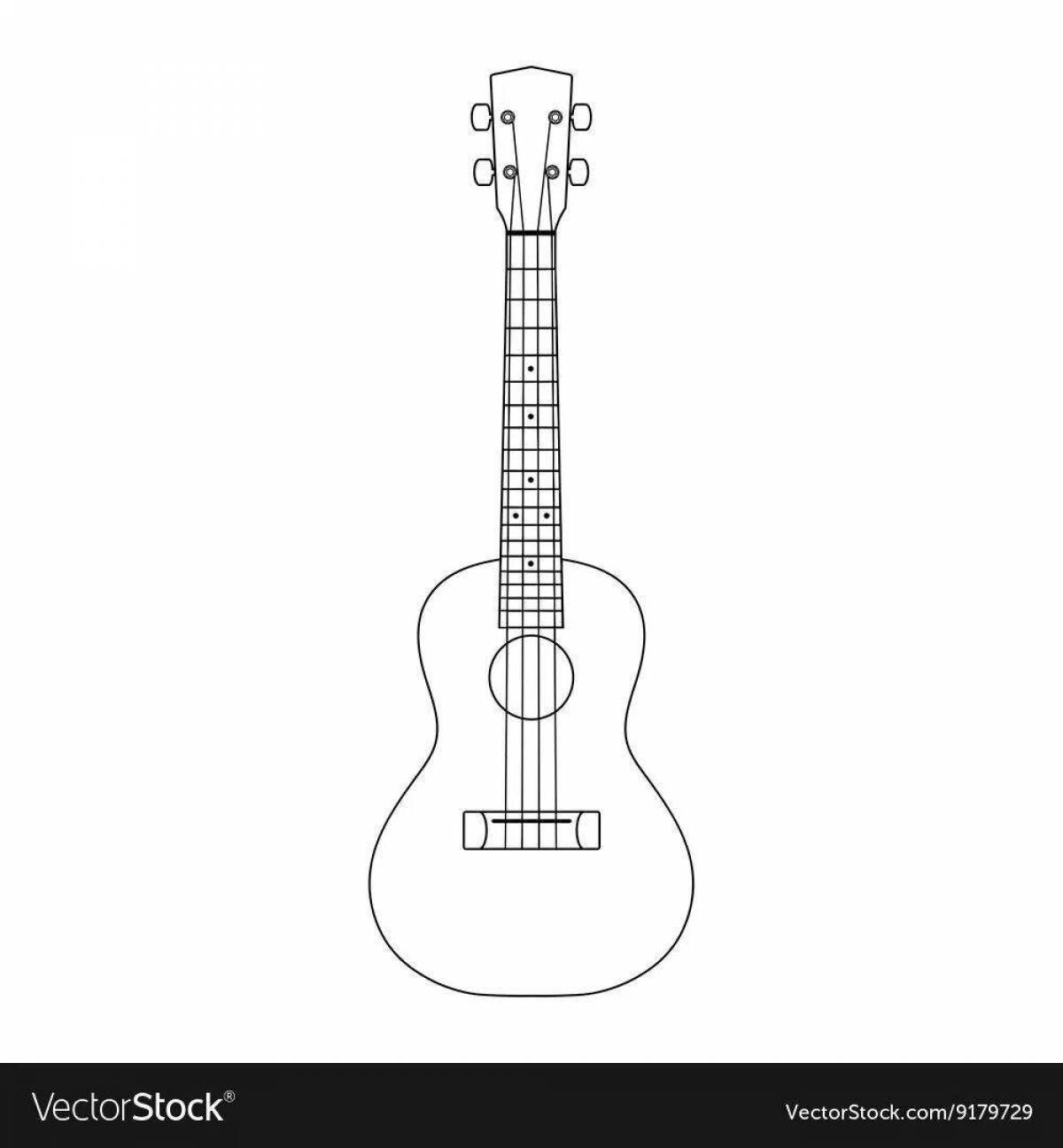 Color-explosion ukulele coloring page